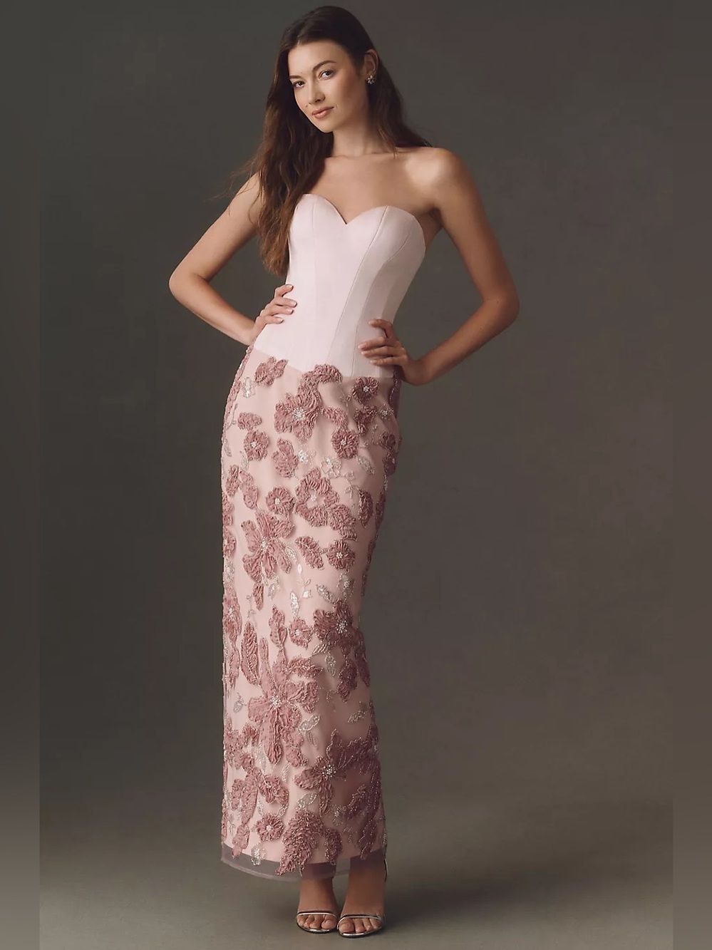 Helsi Grace Sweetheart Strapless Corset Floral Gown Blush Size XS Preloved - Picture 2 of 10